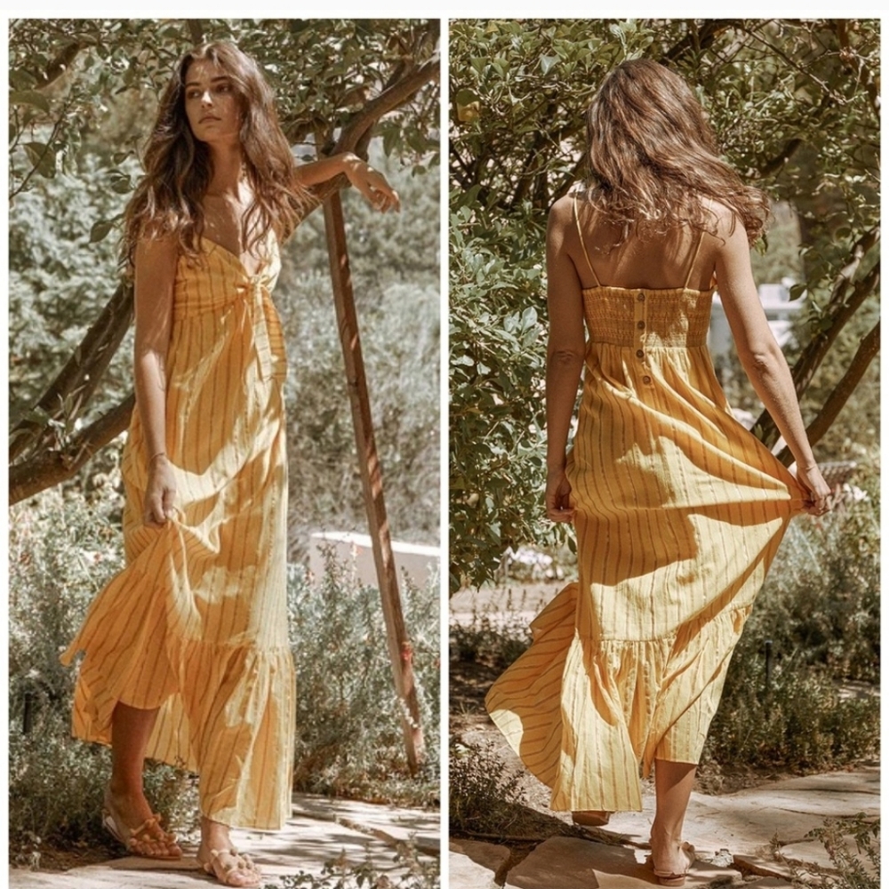 NEW Saylor Eloisa Maxi cotton stripe dress
